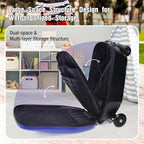 2-in-1 Ride-On Scooter Suitcase, 20” Foldable Hardshell Carry-On Luggage for Travel, Lightweight Kids Scooter Bag with Wheels