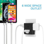 Outlet Extender, HICITY Multi Plug Outlet with 6 Electrical Outlets Adapter, 3-Prong Wall Outlet Tap for Cruise Ship Home Office Dorm, Black (4 Pack)