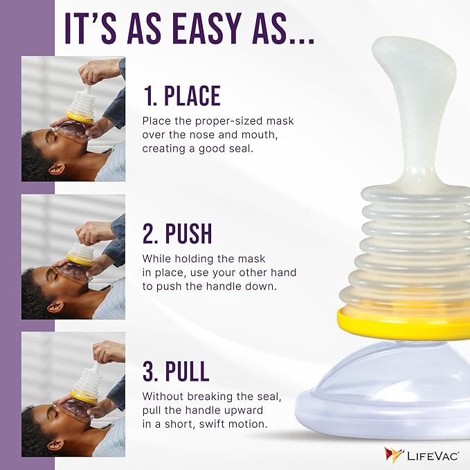 LifeVac Home Kit - Portable Suction Rescue Device, First Aid Kit for Kids and Adults, Portable Airway Suction Device for Children and Adults