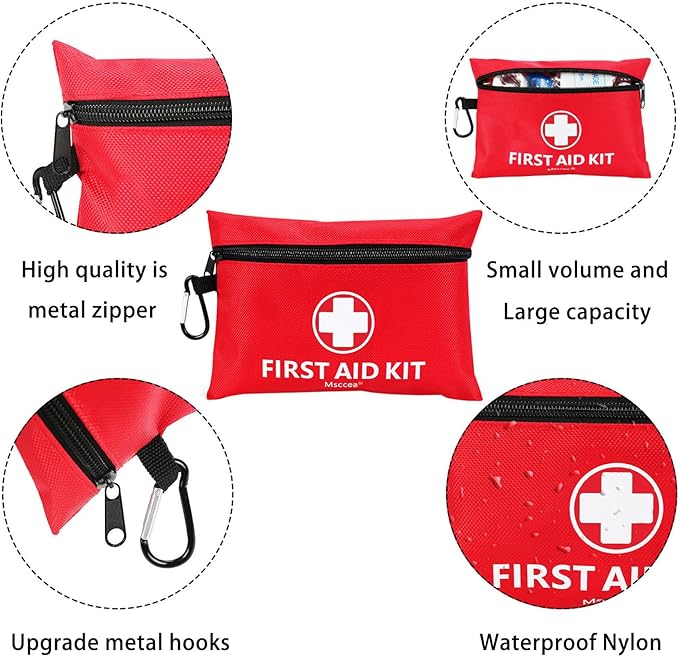Mini First Aid Kit, 122 Piece Small First Aid Kit Designed for Family Emergency Care for Home, Camping, Hiking, Backpacking, Travel, Vehicle, Outdoors & Schools