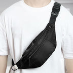 Crossbody Fanny Pack Large Capacity Waist Bag with Hidden Zipper Pockets Adjustable Strap Fanny Packs Waterproof Oxford Cloth Travel Belt Bag for Outdoor Shopping Travel Men Women (Black 60PCS)