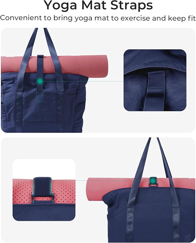 BAGSMART Tote Bag for Women, Tote Bag with Zipper Work Tote with Compartments Nurse Shoulder Hanbag for Travel, Gym