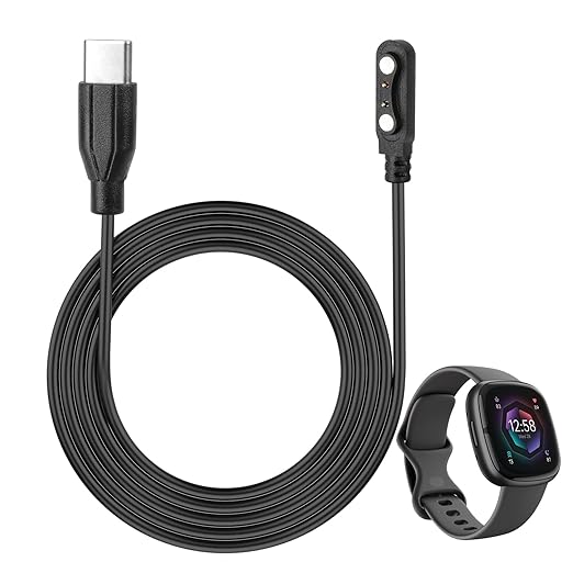 USB C for Smart Watch Charger Cable 2 Pin Cord,Replacement Charger for Smart Watch, Fitness Tracker, Charger Contact pin spacing Compatible 4mm (1)