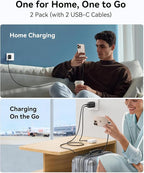 INIU Pocket Size 5000mAh 20W PD Fast Charging Power Bank & 2-Pack 30W PD Fast Charging, [USB-C + USB-A] Wall Charger Combo