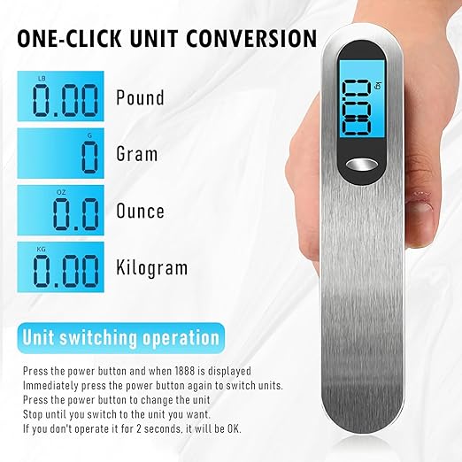 Luggage Scale, NEW 2.0 Portable Digital Suitcase Weight Scale with USB Charging, 110 Lb/50kg Luggage Scale with Hook, Travel Scale for Travel, Household and Outdoor