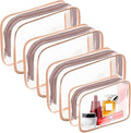 AURUZA Clear Makeup Bag,Portable Travel Toiletry Bags with Zipper, TSA Approved Clear Organizer Bags, PVC Cosmetic Pouch for Airport Airline Compliant