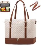LOVEVOOK Lunch Tote Bag for Women, 15.6 Inch Laptop Work Bag With Lunch Compartment & Large Cup Holder, Lightweight Work Briefcase for Travel, Bussiness, Teacher