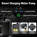 Rechargeable Camping Shower with Heater,1600W Water Heater,6000mAh Shower Pump with LED Display Foldable Bucket Outdoor
