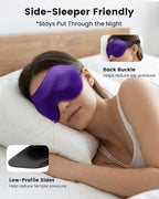 3 Pack Sleep Masks for Side Sleepers, True Blackout 3D Eye Mask for Sleeping, Zero Eye Pressure, Lash-Friendly, Adjustable Soft Eye Cover for Women Men, Travel Night Blindfold