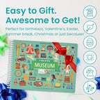 CUPKIN A Day at The Museum 500+ Kids Sticker Book Fun Toddler Travel Activity Coloring and Sticker Book, Road Trip Essentials, 12 Coloring Pages + 12 Scenes for Ages 2–8 Years