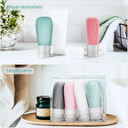 4 Pcs 60ml Travel Squeeze Bottles for Toiletries, Refillable Pvc Sample Bottles with Caps, Leakproof Dispenser Containers for Shampoo, Lotion, and Liquid Packing