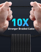 Baseus USB C Cable, 100W PD 5A QC 4.0 Fast Charging USBC to USBC Cable, Zinc Alloy Nylon Braided Type C Charger Cord for iPhone 17 16 Pro Plus Pro Max, MacBook, iPad/mini, Samsung S23/S22+