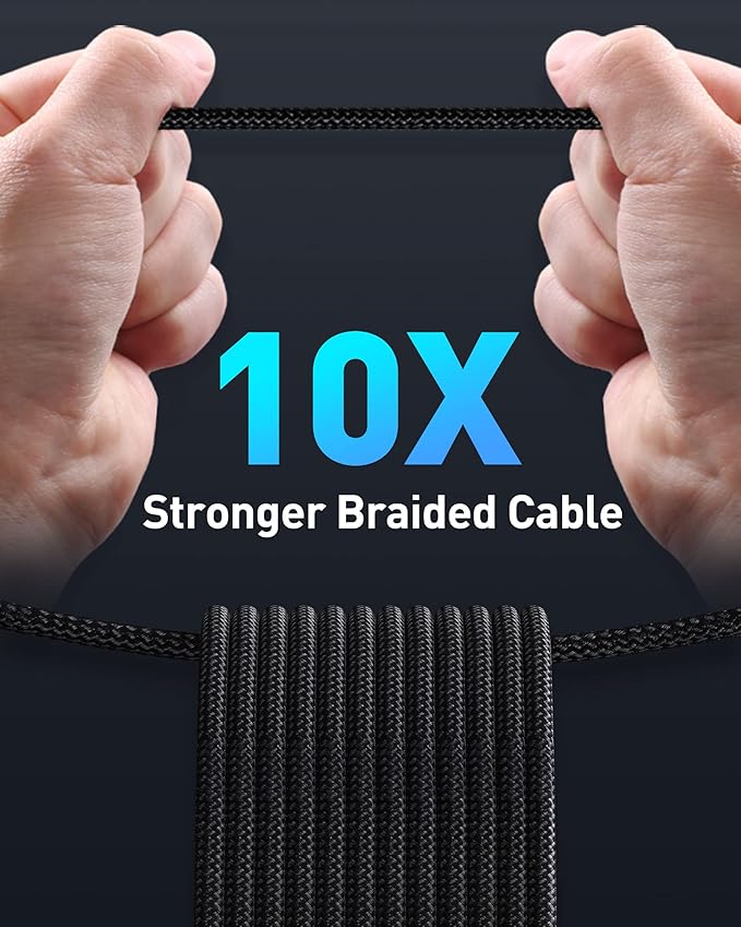 Baseus USB C Cable, 100W PD 5A QC 4.0 Fast Charging USBC to USBC Cable, Zinc Alloy Nylon Braided Type C Charger Cord for iPhone 17 16 Pro Plus Pro Max, MacBook, iPad/mini, Samsung S23/S22+