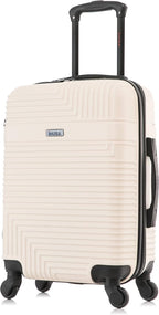 InUSA RESILIENCE Luggage with Spinner Wheels | Durable Lightweight Hardshell Suitcase, Spacious Travel Bag with Handle and Trolley | 20-Inch Carry On Small Luggage | Sand
