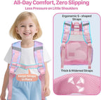 Bagseri Clear Backpack for Girls - 15 Inch Heavy Duty Kids Clear Bookbag for Kindergarten to Grade 2, Transparent School Bag with Reflective Strip, Fits Folders, Pink Tie-dye