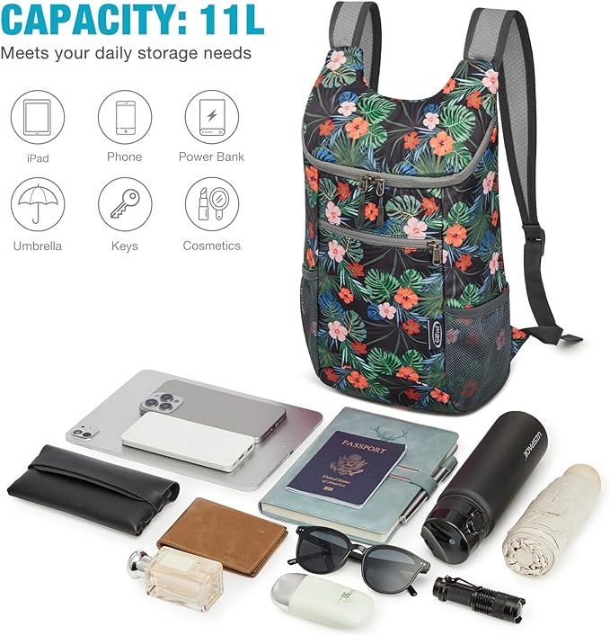 G4Free Lightweight Packable Hiking Backpack for Men Women Small Hiking Daypacks Foldable Shoulder Pack Casual Outdoor Bag