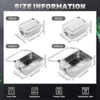 Umigy 8 Pcs Stainless Steel Food Containers 550/850/1400/2400 ml Metal Bento Lunch Box Stainless Steel Food Storage Containers, Lockable Clips to Leak Proof, Reusable Dishwasher Snack Boxes for Work