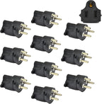Ceptics Denmark Travel Power Plug Adapter Accepts USA NEMA 5-15R - ETL Certified - Industrial Grade (IG-20-10PK)