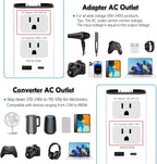 Mapambo Upgraded 2000W 220V to 110V Voltage Converters US to Europe Power Converter for Europe Combo with 1 USB A and 1 USB C International Travel Adapter for Hair Dryer