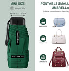 Compact Travel Umbrella with Case - Mini Umbrella for Purse, Small Lightweight &Tiny Design Perfect for Parasol Outdoor Sun&Rain Umbrellas