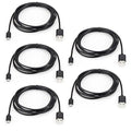 Micro USB Cable 5-Pack 6ft - Fast Sync Charging Cord for Android, Samsung, Nexus, LG, HTC, Nokia, Sony - USB-A to MicroUSB Charger Cables