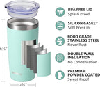 SUNWILL Travel Coffee Mug with Lid, 20 oz Tumbler Set of 2, Insulated Stainless Steel Cup for Water, Tea, Powder Coated Sakura & Mint