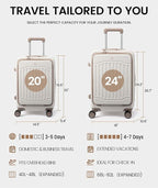 LOVEVOOK 24 Inch Medium Check In Luggage, Expandable Hard Shell Suitcase with Spinner Wheels, USB Charging Port & Front Pocket, PC Hardside Rolling Luggage with TSA Lock for 4-7 Days Travel