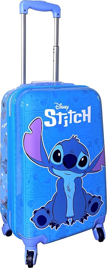 Fast Forward Kids Licensed Hard-Side 21" Spinner Luggage Lightweight Carry-on Suitcase Stitch I