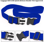 2 Pack Suitcase Straps, Bright Color Adjustable Luggage Belts, TSA Approved (Blue)