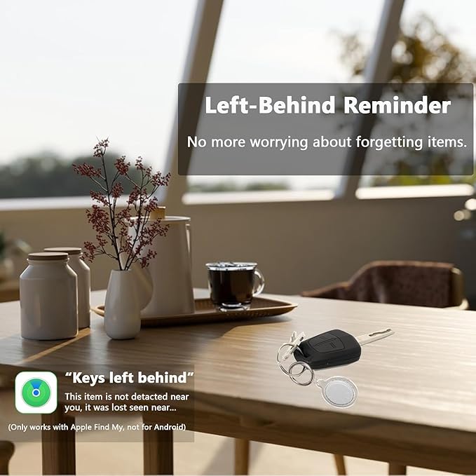 Tracker Tags-4 Pack, Item Tracker with Waterproof Case for Your Keys, Wallet etc, Luggage Tracker Works with Find My APP (iOS Only)