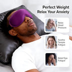 Weighted Cooling Sleep Mask, 6oz 3D Blackout Eye Mask for Sleeping, Contoured Gel Eye Mask, Adjustable Strap, Eyelash Friendly Sleep Mask for Relaxation, Anxiety Relief Items, Naps, Travel, Purple