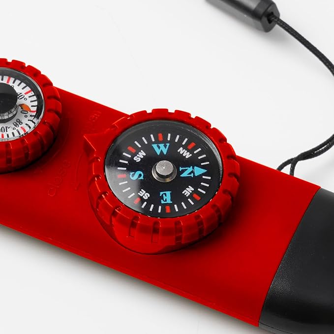Emergency Survival Safety Whistle，Whistle for Kids with Lanyard,Compass,Thermometer,Ideal for Kayaking, Boating, Hiking, Camping, Climbing