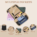 Passport Holder for Travel, Neck Pouch Travel Wallet With RFID Blocking, Waterproof Lightweight Passport Wallet for Women and Men (Khaki)