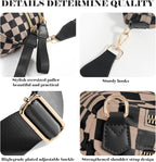 Black and White Checkered Crossbody Bag Bum Bag for Women,Spacious Checkered Purse Fanny Packs Belt Bag