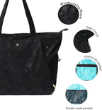 ESVAN Corduroy Yoga Tote Bag Gifts for Women Drawstring Yoga Mat Bag for Office Workout Travel Carryall Pilates Gym