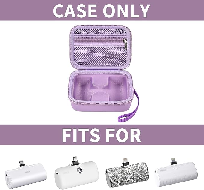 【NOT Included Power Bank】Portable Charger Case Holds 2PCS for iWalk/for Swyop/for Feob/for Charmast/for JEJILL/for LanLuk/for VEGER/for Taegila/for Kuulaa and More Small Charging Battery Pack, Purple