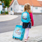 BABY JOY 2 PCS Kids Luggage, 16” Carry-on Hardshell Suitcase with Wheels & Hardside Backpack for Boys Girls, Airline-Approved Toddler Travel Luggage Set (Racing Car)