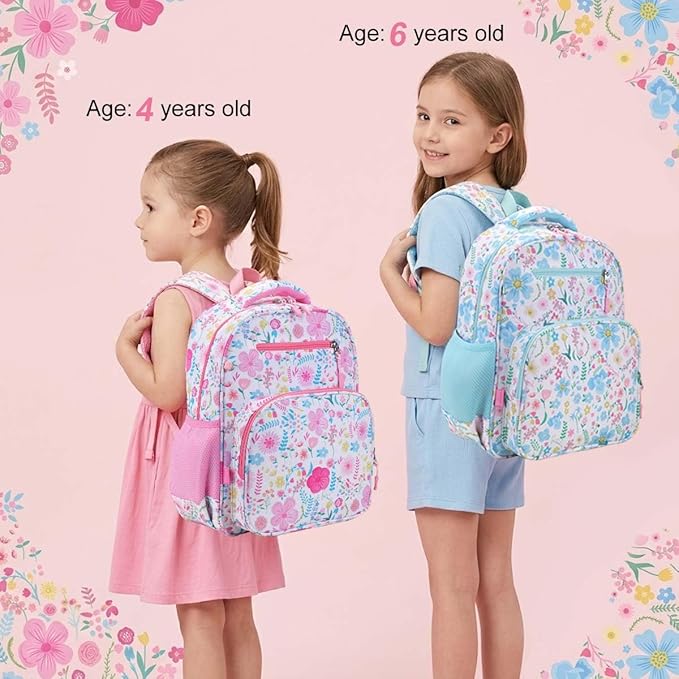 RHCPFOVR Kids Backpack for Girls - Girls Backpack 3-8 Ages Butterfly for Kids 15 Inch School Bookbag for Kindergarten Elementary School Bookbag for Girl 1st 2nd Grade