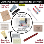 Trail maker (50 Pack) Bulk Hygiene Kits – 15-Piece Toiletry Set per Pack for Homeless Care, Travel, Emergency Shelters, TSA Friendly Essentials & Charity Donations