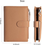Passport wallet and Card Slot Combo RFID Blocking Slim Leather Travel Passport Wallet for Men and Women with Zippered Coins Pocket Passport holder, Brown