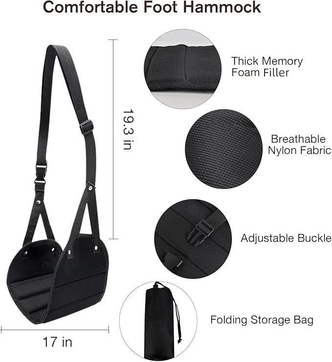 Travel Pillow and Blanket Set & Foot Rest, Memory Foam Neck Pillow Airplane Blanket & Airplane Foot Hammock & Foldable Duffel Bag, Eye Mask & Earplugs, Portable Travel Accessories Essentials, Grey