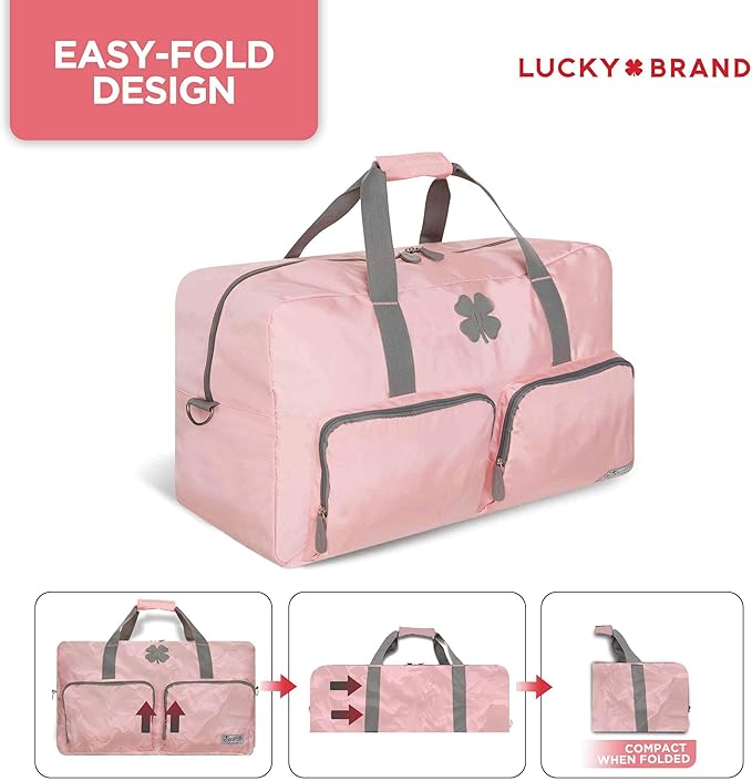 Lucky Travel Duffel Bags 85L, Gym Bag, Travel Bag & Large Duffle Bag for Men, Foldable Overnight Weekender Bags for Women & Men with Adjustable Shoulder Strap, Bridal Rose