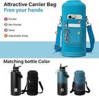 DYSANKY Insulated Water Bottle | Thickened Stainless Steel for Gym and Hiking with Straw, Carrier Bag, Handle Strap | BPA-Free 87 oz