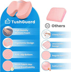 TushGuard Seat Cushion, Office Chair Cushions, Car Seat Cushion, Non-Slip Sciatica & Back Coccyx Tailbone Pain Relief Chair Pad, Memory Foam Butt Pillow for Computer Desk, Office Chair(Pink, XXL)