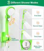WADEO Portable Shower for Camping, Outdoor Electric Shower Rechargeable Pump with Intelligent Digital Display, Camping Shower Head Nozzle for Camping, Hiking, Traveling, Washing