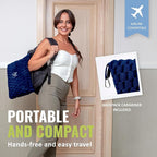 BOACAY Packable Travel Blanket for Airplane, Car - Compact Office Blanket - Portable Pillow for Adults, Kids with Case, Luggage Sleeve, Backpack Clip