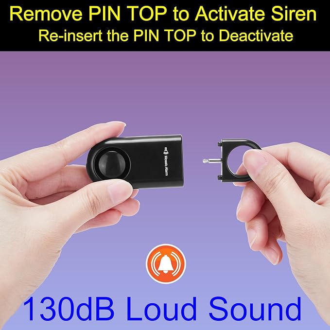 2 Pack Personal Safety Alarm 130db User-Replaceable Battery SOS Emergency Loud Sound Siren Keychain Alert for Women, College Students, Children, Night Runner, Hiking, Camp, Bear Alarm. Black