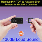 2 Pack Personal Safety Alarm 130db User-Replaceable Battery SOS Emergency Loud Sound Siren Keychain Alert for Women, College Students, Children, Night Runner, Hiking, Camp, Bear Alarm. Black