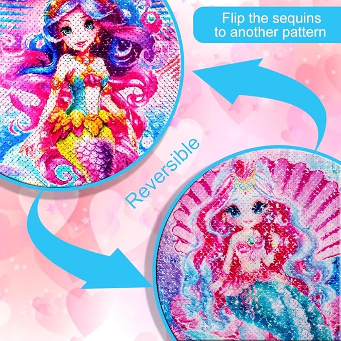Kids Suitcases for Girls, Cute Mermaid luggage Rolling with Wheels, kids carry on luggage for Children Toddler Elementary(Pink)