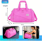 Gym Bag for Men & Women - 30L Duffel Bag with Shoe Compartment, Weekender Water Resistant Duffle Bag for Travel, Sports, Fitness & Workouts, RosePink